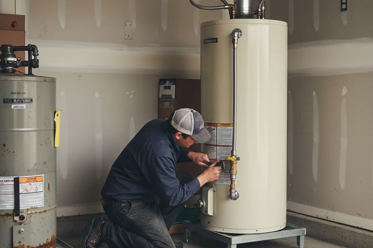Water heater and shutoff valve replacement in De Pere